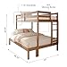 Grain & Grove Bear Twin Over Full Bunk Bed, Sturdy Bunk Bed Frame for Kids, Plywood Bunk with Ladder, Guardrail, and Slats, No Box Spring Required, Oak Embossed Pecan