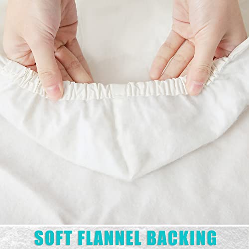 Smiry Rectangle Tablecloth, Elastic Fitted Flannel Backed Vinyl Tablecloths For 6Ft Folding Tables, Waterproof Wipeable Table Covers For Indoor, Outdoor, Picnic And Camping (Beige, 30"X72") #TOP3