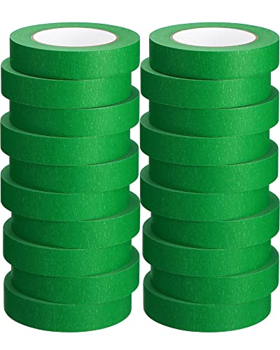 20 Rolls Painters Tape Masking Tape Bulk 1 Inch x 55 Yard, General Purpose Paint Tape Removable Adhesive Tape Multi Surface Paper Painting Tape for Painting Labeling Packing Craft Art (Green)