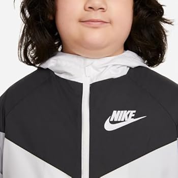Nike Kids Boy's NSW Windrunner Jacket (Big Kids) White/Black/Wolf