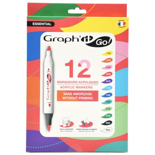 GRAPH'IT GO - Set di 12 pennarelli acrilici - Essential