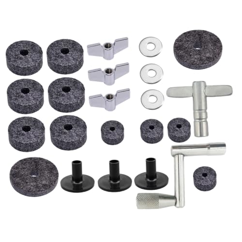 HANABASS Drum Kit Accessories 23pcs Anti-slip Cymbal Felts Pads Nuts and Washers for Drum Cymbals Replacement