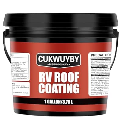 RV Roof Coating, Easy to Apply Solar Reflective Sealant, Quick Drying RV Roof Sealant, Trailer and Camper Roofs Leak Repair Liquid Waterproof Paint, 1 Gallon (White)