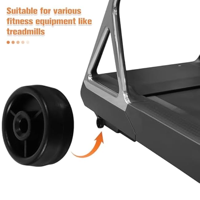 DECHOUS Heavy Duty Plastic Roller Wheel Replacement for Fitness Equipment Smooth Workout Plastic Casters for Treadmill Exercise Bike Home Gym