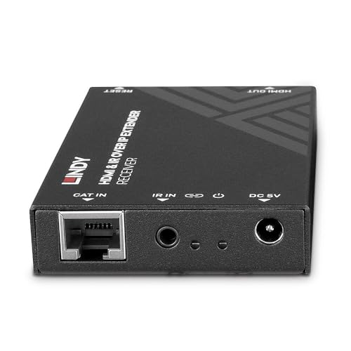 Receptor HDMI IP LINDY extensor de señal de video digital y extensor IR RJ45 3