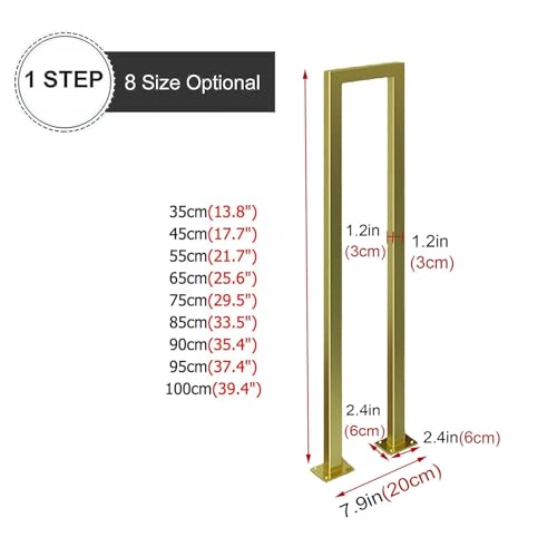 Rampes d'escalier extérieures en U avec support de fixation sol