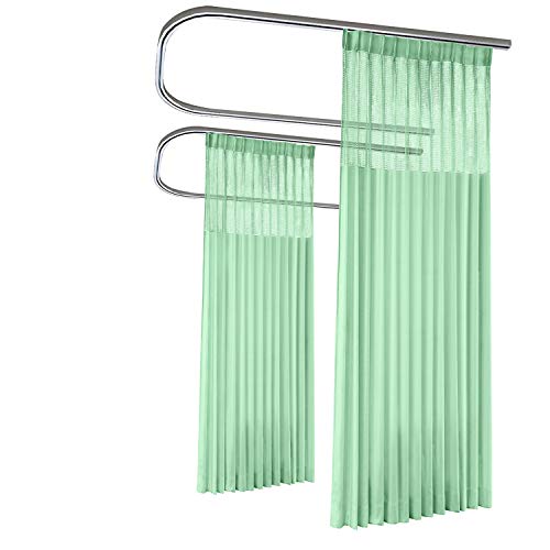 Macochico Pinch Pleated Medical Curtains Green Privacy Cubicle Curtain for Hospital Medical Clinic SPA Lab Cubicle Curtain Room Divider,5ft Wide x 7ft Tall(1 Panel)