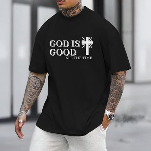 God is Good Shirt Christian Jesus Cross T Shirts for Men Religious Faith Inspirational Vintage Oversized Graphic Tees4