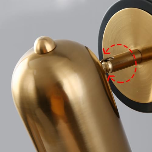 Aplique de pared LED negro y oro de 350° con enchufe e interruptor para dormitorio 5