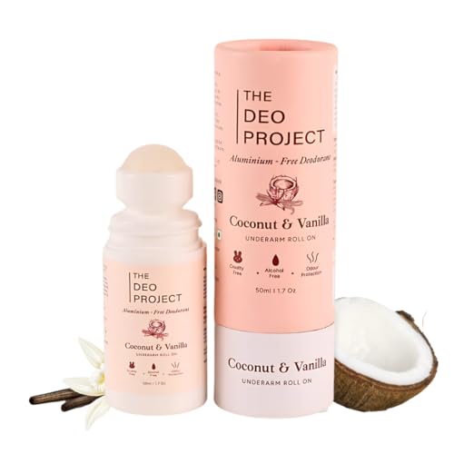 Image of Coconut & Vanilla Natural Roll On | Alcohol & Aluminium-Free | Prevents Odour, Reduces Pigmentation, Long Lasting | Suitable for Sensitive Skin | Vegan | Unisex - 50ML