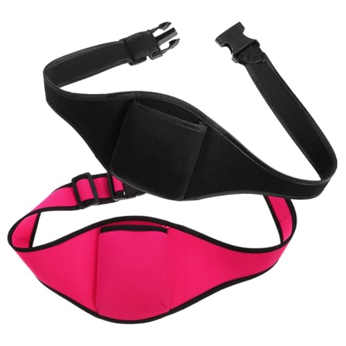 ROMISBABA 2 pezzi Cintura Porta Microfono Regolabile in Poliestere Borsa Protettiva per Trasmettitori Mic e Dispositivi Piccoli Custodia Fitness per Istruttori e Insegnanti Nero Rosa