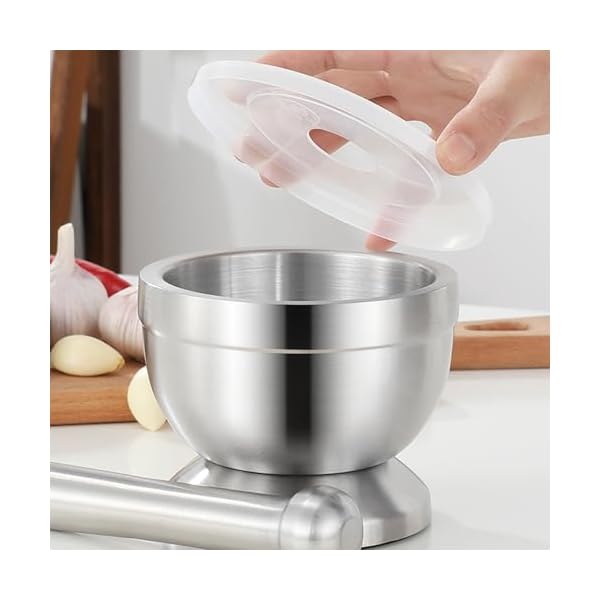 Bekith-Mortar-and-Pestle-Sets-188-Brushed-Stainless-Steel-Spice-Grinder-Pill-Crusher-Molcajete-Herb-Bowl Bekith-Mortar-and-Pestle-Sets-188-Brushed-Stainless-Steel-Spice-Grinder-Pill-Crusher-Molcajete-Herb-Bowl