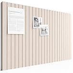 Bumusty Large Cork Board Alternative-36 x 24" Felt Bulletin Board Tiles, with 30 Pushpins, 40 Adhesive Tabs, 6-Pack Slat Wall Paneling, Cork Boards for Office Push Pin Board Felt Board-Oatmeal