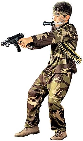 Widmann Special Force tunika spodnie, pasek, opaska na czoło, kostium 597, wielokolorowe, S (5-7 lat) (128 cm)