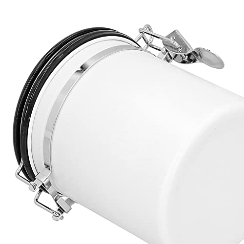 Recipiente hermético para café blanco de 1.8L con cuchara de acero 8