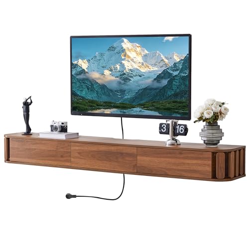 Bifins Floating TV Stand Wall Mounted, 71" Modern Floating TV