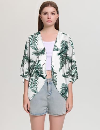 Image of Chunoy Women Short Sleeve Chiffon Kimono Beach Swimsuit Cover Up