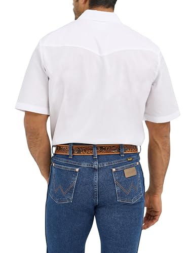 Wrangler Herren Sport Western Basic Two Pocket Short Sleeve Snap Shirt Hemd, Weiß, L – Ansicht 3
