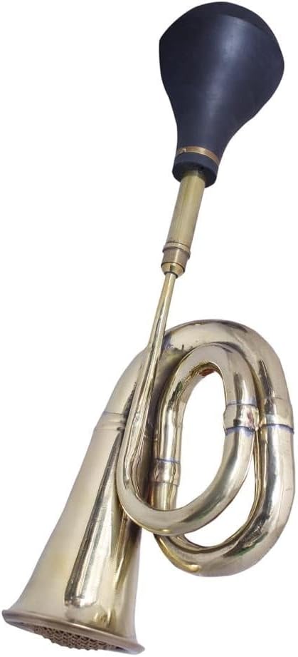Vintage Brass Car Horn Bike Bus Bullet Small Double turn Brass Horn 17Inch