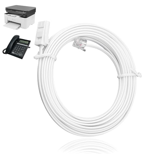 BosuLai 1 Pcs BT Telephone to RJ11 Cable 5M, BT Telephone Extension Cable 2 Pin Wire 6P2C Extension Lead Phone Line Cord Compatible with UK Landline Fax and Modem Home and Office