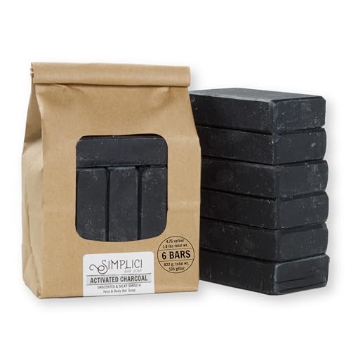 Simplici Activated Charcoal Natural Soap (6 Bar Bag)