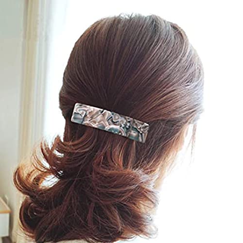 Set Of 4 Women's Tortoiseshell Hair Clips,Rectangular Concealed Buckle Daily Wear Hair Clips,Fashion Hair Accessories For Girls,Acetate Automatic Hair Clips #TOP7