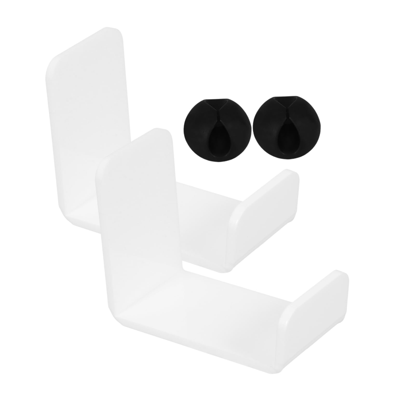 Uonlytech 6 Sets Headphone Hanger Gaming Headphone Stand Gaming Headset Holder Headset Display Rack Wall Mounted Headset Stand Headphones for Computer White Monitor Mount Wall Mic Holders-image-9