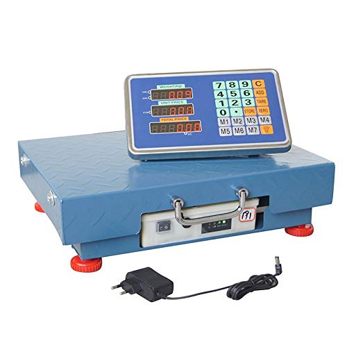 KATSU Balance Industrielle à Plate-Forme 100kg /10g Balance Postale Numérique Rechargeable avec Affichage LED et 32x42cm Plate-forme en Acier Antirouille...
