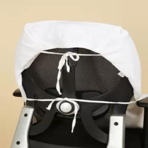 Image of AYUS Cotton Solid Luxury Premium Super Soft Office Chair Towel with Tie Knot 500 GSM - (Pack of 1, White)(30 X 60 in Inches)