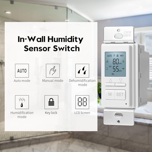Ortis KJ-047 New 2024! Humidity Sensor Switch, Ortis In-Wall Bathroom Fan Automated Control Switch thumb #1