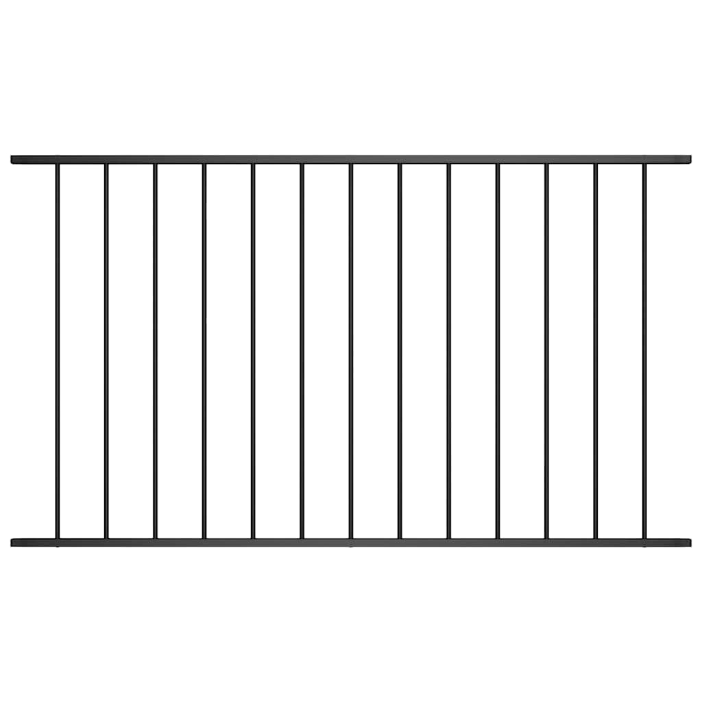 Vidaxl Fence Panel Powder-Coated Steel 1.63X1.17m Black Outdoor Garden Barrier