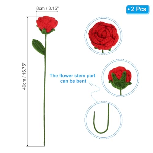 Fleurs au crochet roses tricotées à la main décoration mariage maison