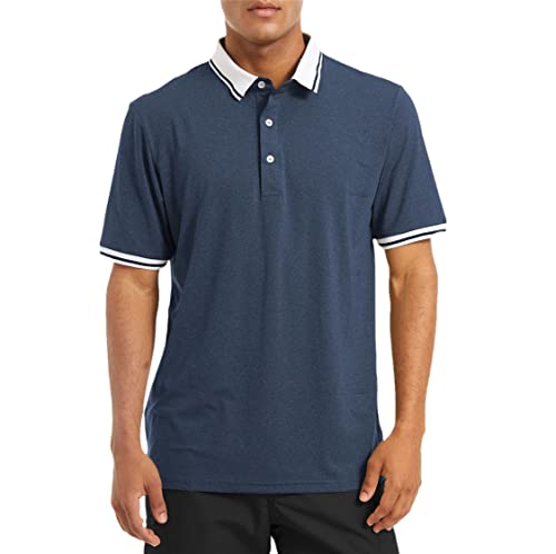 T-shirt de golf bleu marine en jersey de qualité supérieure XL