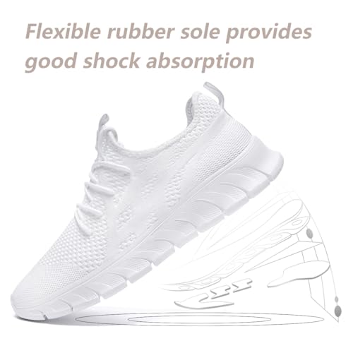 VGPSFN Laufschuhe Damen Sneaker Slip On Schuhe Sportschuhe Turnschuhe Straßenlaufschuhe Walkingschuhe Komfortabel Mesh Schuhe Weiß 39