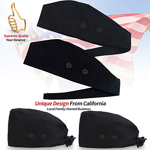 ABAMERICA Working Caps with Button and Sweatband, Adjustable Working Hats for Women Men, One Size (Tie Back or Toggle) - Thumbnail 6