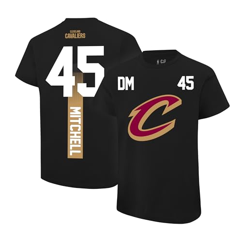 Ultra Game Youth NBA Official Super Soft Fly High Players T-Shirt, Cleveland Cavaliers, Donovan Mitchell, Team Color, 5-6