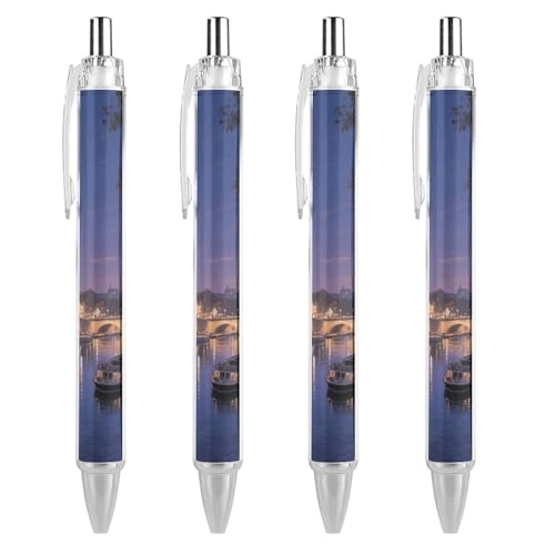 Stylos à bille Tour Eiffel écriture lisse pointe fine 0.5 mm encre noire