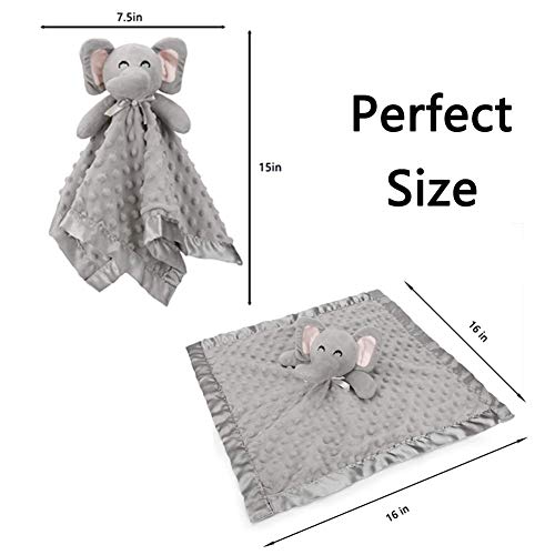 Pro Goleem AFJ4 Elephant Security Blanket, Soft Lovey Unisex Lovie Baby Gifts thumb #5