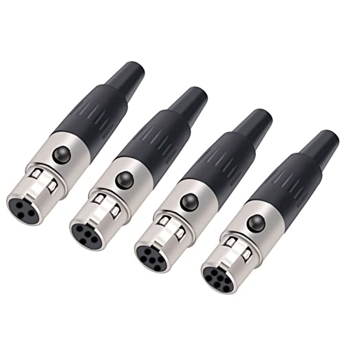 Conector XLR de 4 pines con transmisión sin interferencias para micrófono mini de soldar 4