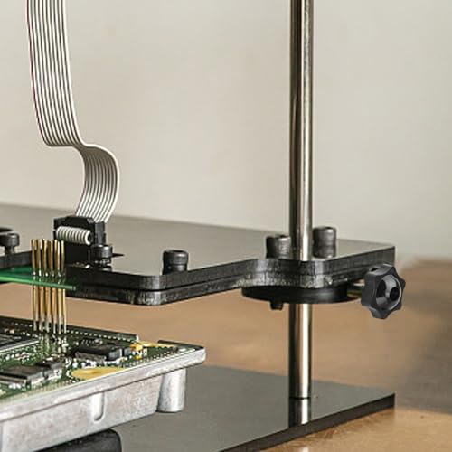 DIYCUT 25 Stück Sterngriffmutter M6, Sterngriff M6 Handrad, Kunststoffmutter Messing Innengewinde Sternschraube, Schwarz Griffmuttern Rändelmutter für Maschinen, Industrie, Geräte