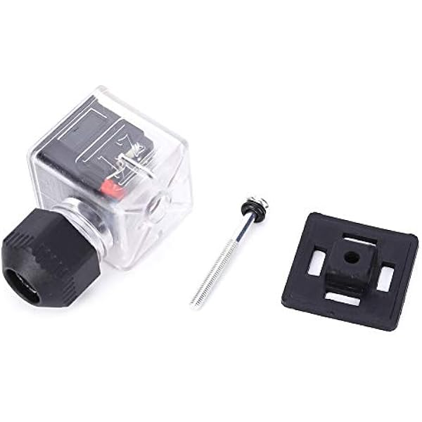 Ausla Złącze Hydraulicznego Zaworu Elektromagnetycznego, Przezroczysta Wtyczka Cewki Elektromagnetycznej PA PC DC24V z lampką kontrolną, Złącze Elektryczne Zaciskane śrubowo IP67 dla Użytkowników