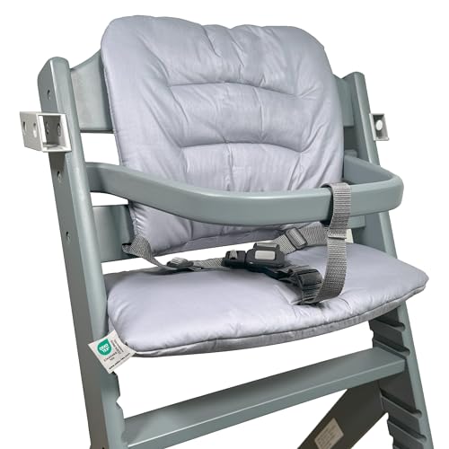 LaLoona Cuscino Seduta Seggiolone Pappa Per Safety 1st/Bebeconfort Timba - Cuscino Seggiolone Pappa Bimbo 2 Pezzi, OEKO-TEX Standard 100, Lavabile in Lavatrice - Grigio