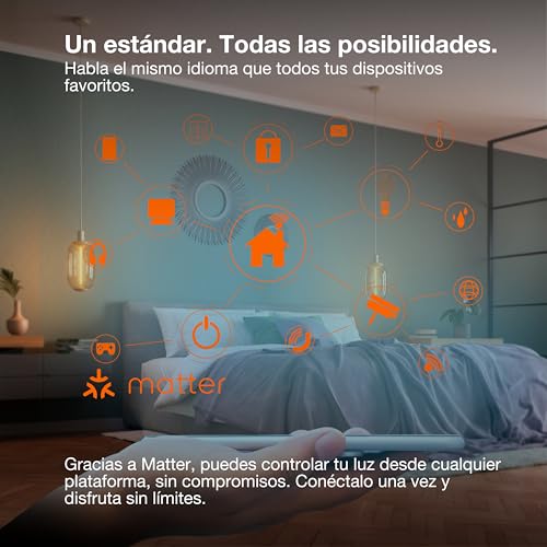 LEDVANCE Lámpara LED SMART+ MATTER, compatible con Google, Alexa, Apple, aspecto esmerilado, 9W, 806lm, base E27, función RGBW y luz blanca, control por app o voz, vida útil de hasta 20.000 horas - imagen 9