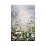 Leinwandposter mit Silbermond-Motiv, Wandkunst, Dekordruck, 