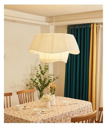 Lustre suspension LED beige D60cm style crème nordique pour salon et chambre