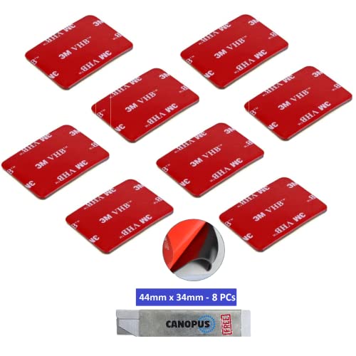 CANOPUS Professional Dash Cam Sticky Pads, 8 pcs, Double Sided, Waterproof Helmet Mount Replacement