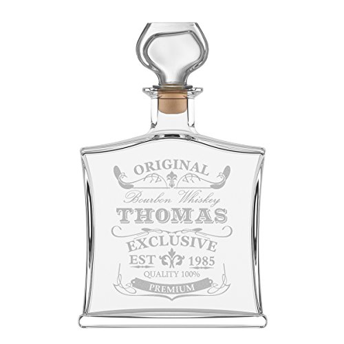 polar-effekt Personalisierte Edle Whiskyflasche mit Gravur - 700 ml Dekanter mit Glass Verschluss - Whisky-Karaffe Individuelles Geschenkidee zum Geburtstag - Motiv Original-Exklusive