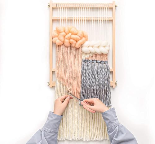 Ayasee Tear de tecelagem de madeira, moldura de tecelagem multiartesanato para crianças e iniciantes