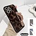 NITITOP Compatible with iPhone 14 Pro Max Case with Wrist Strap Cute Stylish Leopard Aesthetic Tortoise Amber Design for Women Girls Men Soft TPU Shockproof Protective Cover - Brown