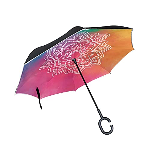 Parapluie inversé résistant aux UV et grand vent double couche